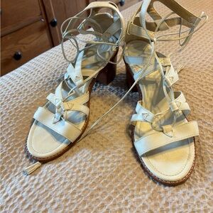 Frye white Strappy Sandals with Buckle Closures